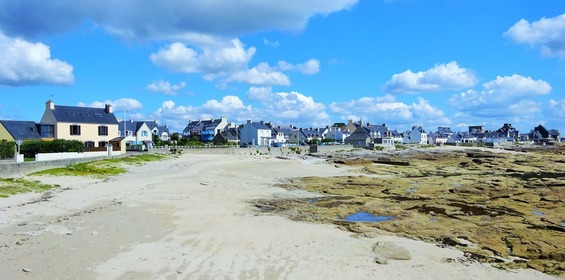 Plage de la grève jaune à marée basse